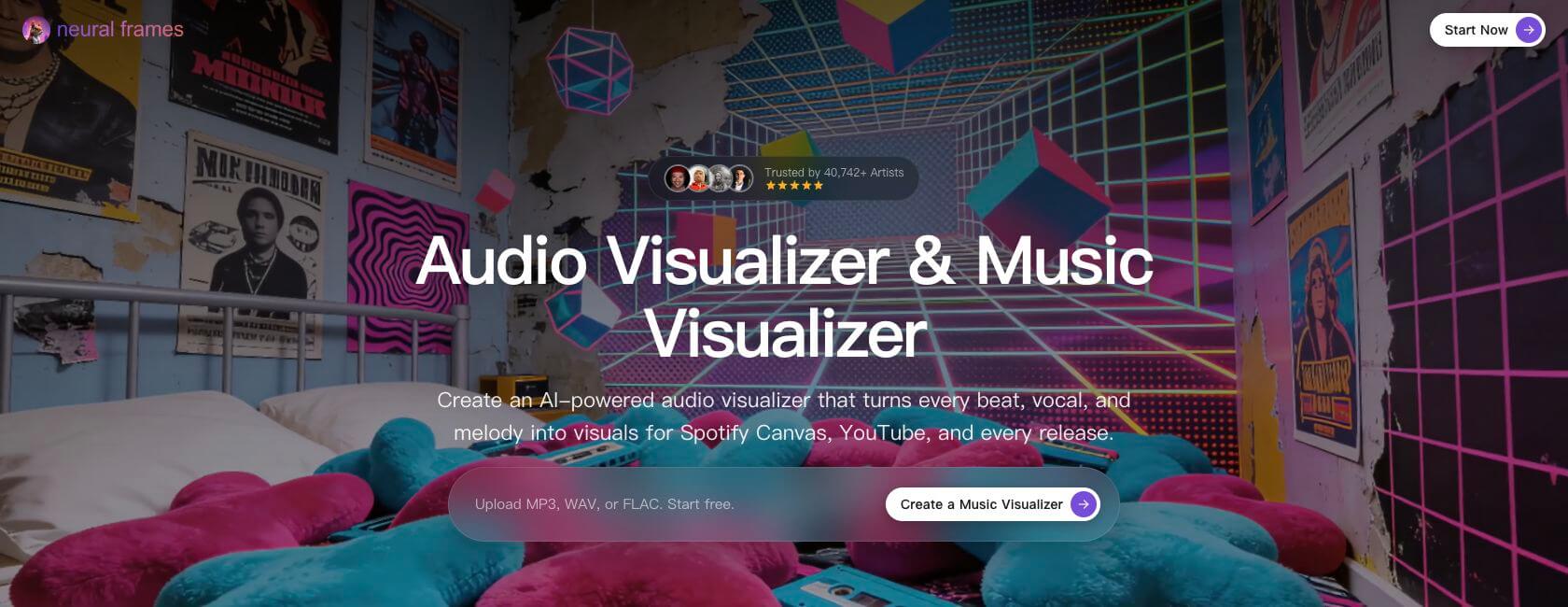 Neural Frames audio visualizer workspace