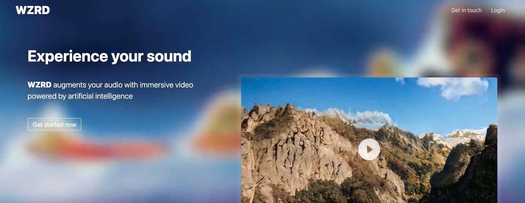 WZRD AI music visualizer theme selection page