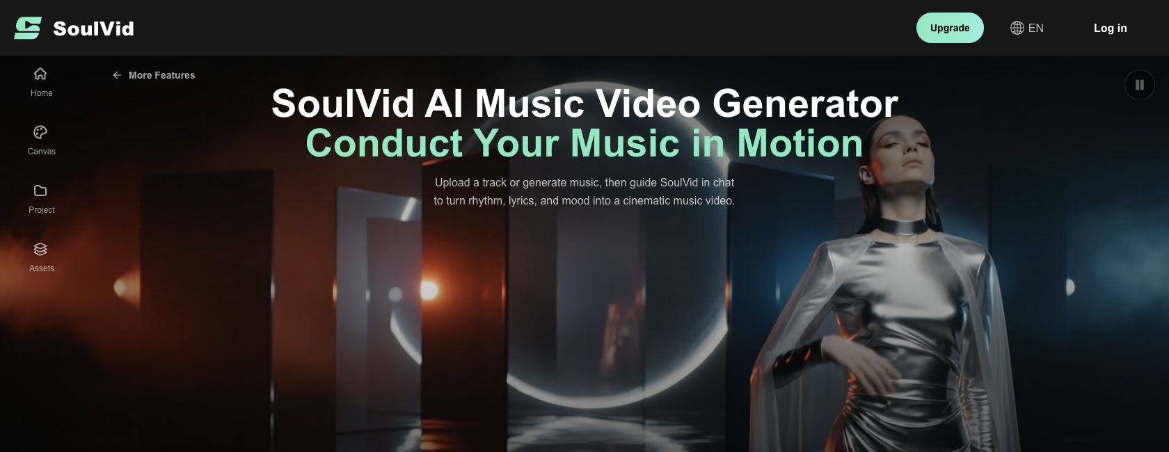 SoulVid AI music video workflow with storyboarded scenes