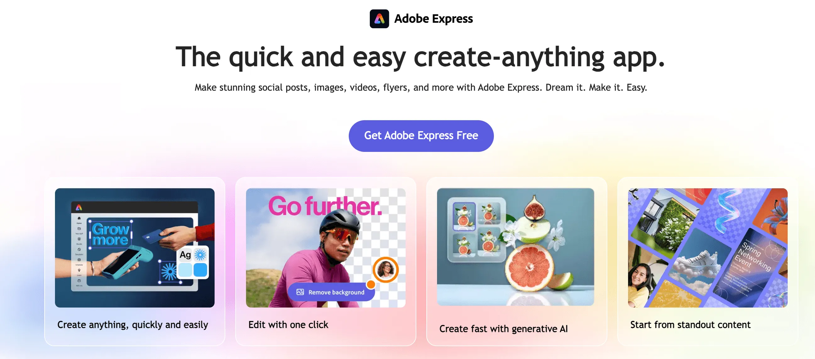 Adobe Express editor with a lyric video template and text layout controls