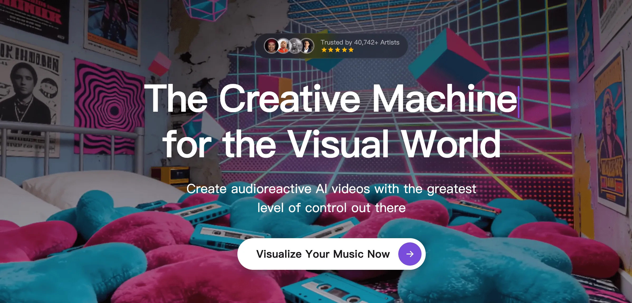 Neural Frames AI music visualization workspace for generated lyric video imagery
