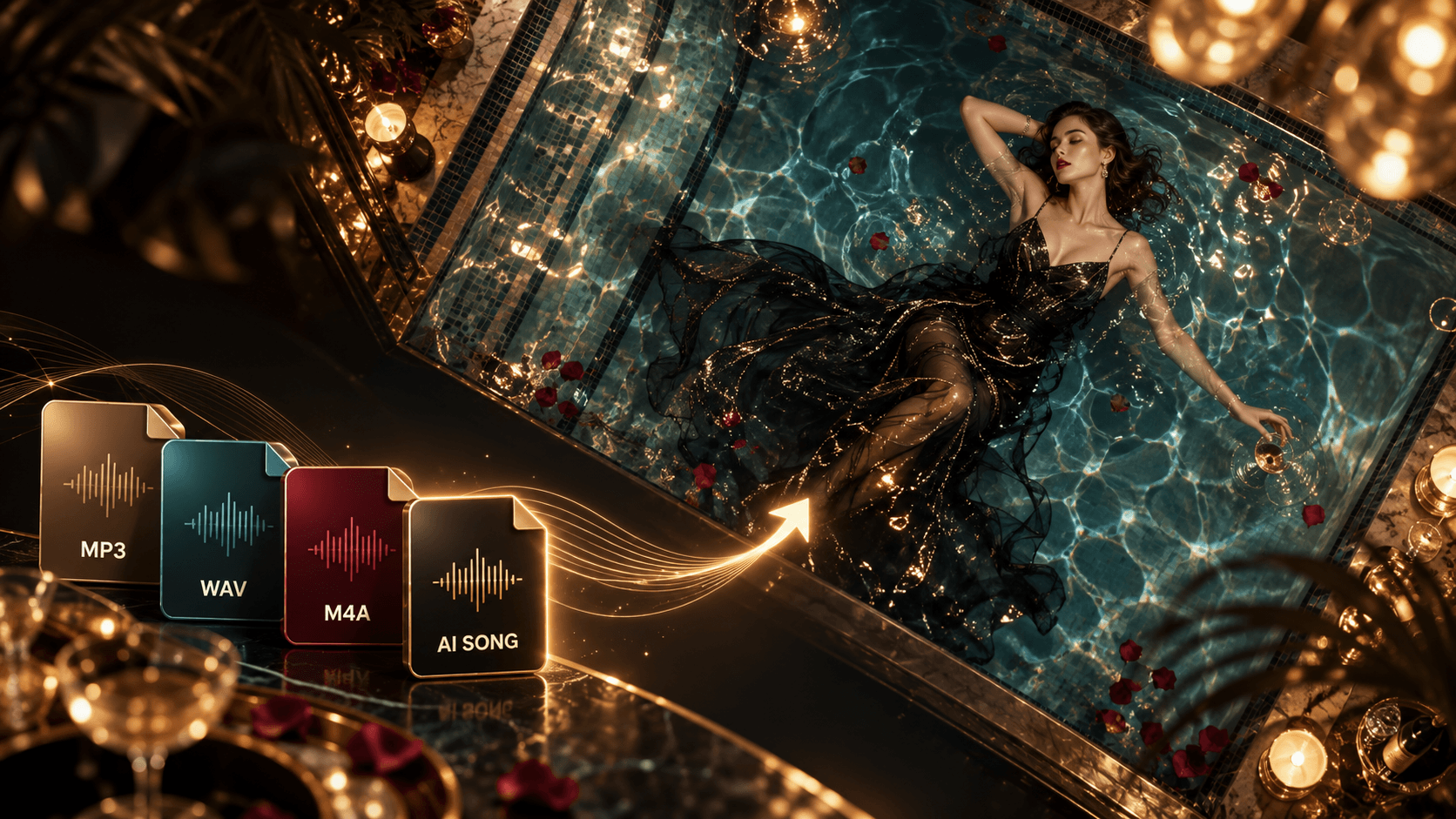 Cover image showing different music formats becoming a luxury-style MV