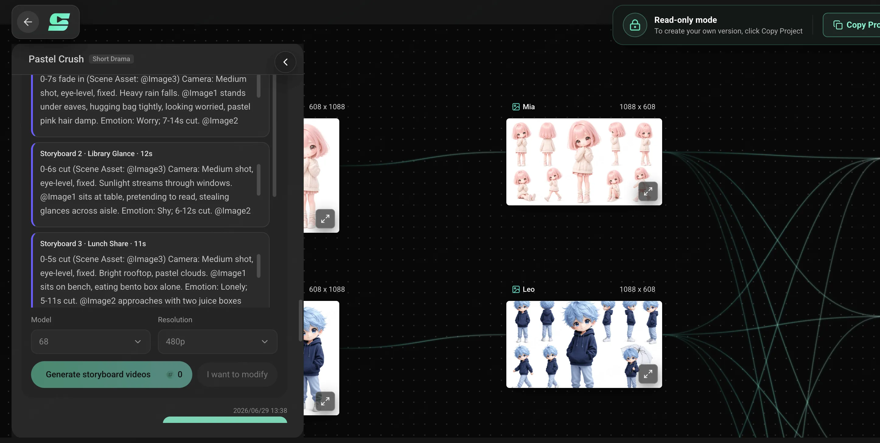 角色參考連接到可編輯動漫風動畫 MV 分鏡的工作流程